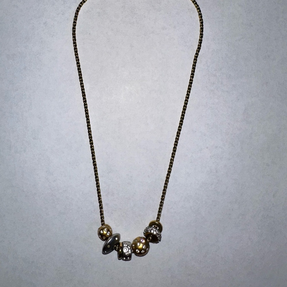 Swarovski Elegant Gold Necklace with Pearl Accents